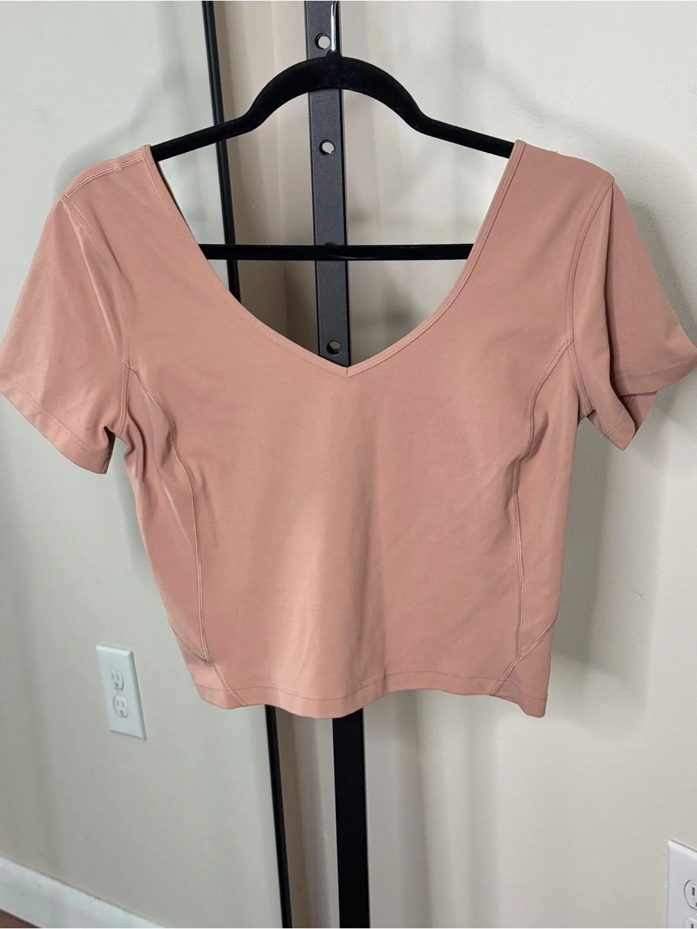 Lululemon Align Pink Clay Tan Cropped Athletic Top Size 6